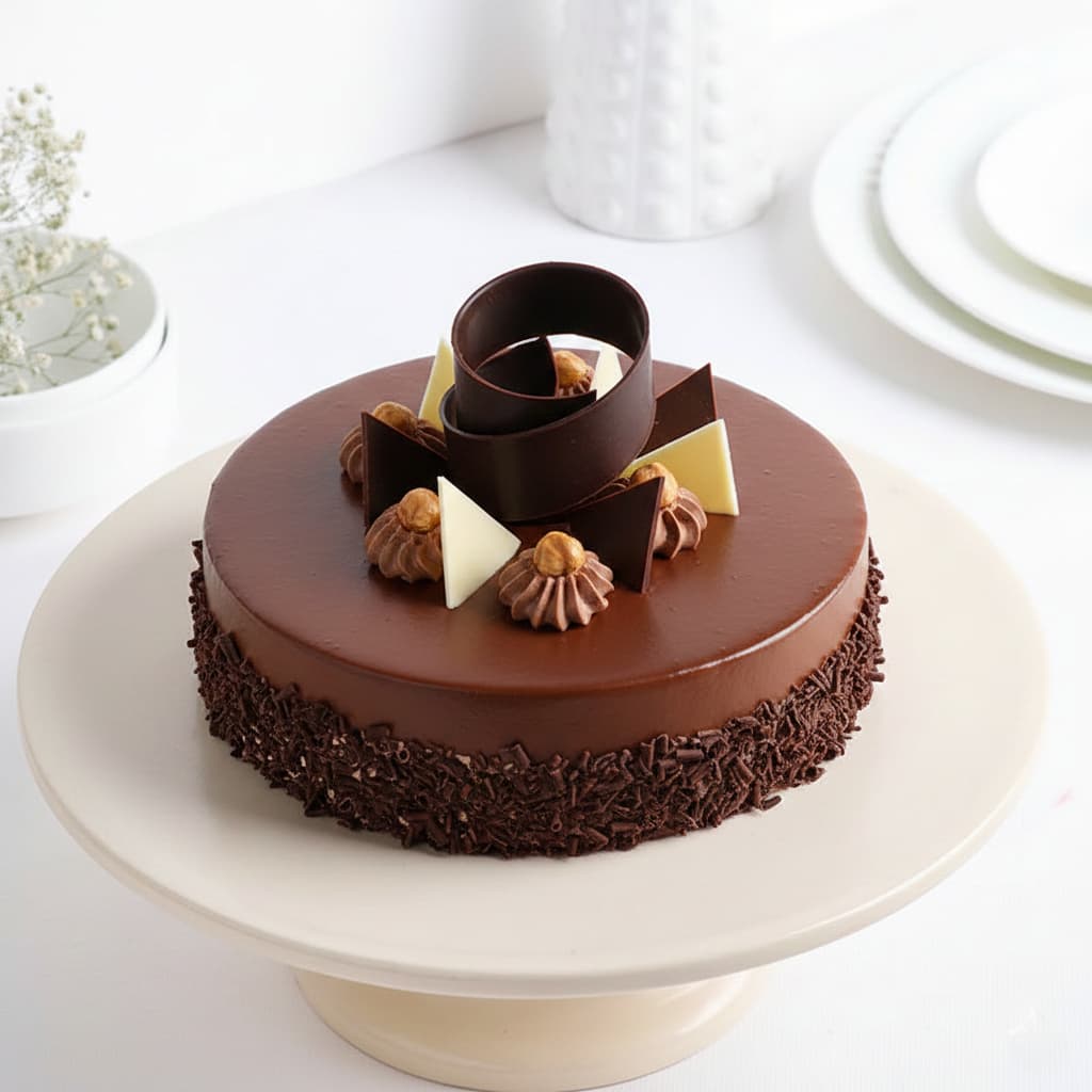 Velvety Belgian Chocolate Truffle Cake